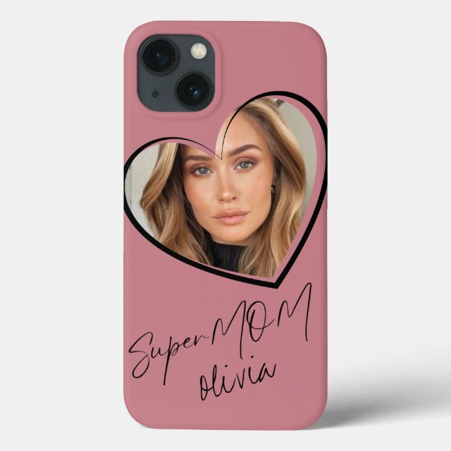 Coques Case-Mate iPhone Photo MOM Design Moderne Rose Bleu (Verso)