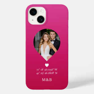 Coque Case-Mate iPhone Photo Monogramme Coeur romantique Coodinate Modern