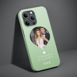 Coque Case-Mate iPhone Photo Monogramme Cœur Romantique Coordonnées Moder