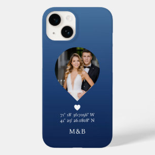 Coque Case-Mate iPhone Photo Monogramme Cœur Romantique Coordonnées Moder