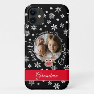 Case-Mate iPhone Case Photo Noël Noir Cute Reinder Blanc Script