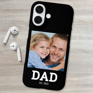 Coque Pour iPhone 16 Photo Papa Noir Établie