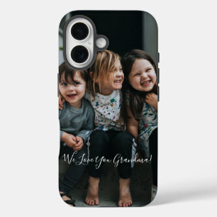 Coque Pour iPhone 16 Photo personnalisé Love You Grand-mère manuscrit