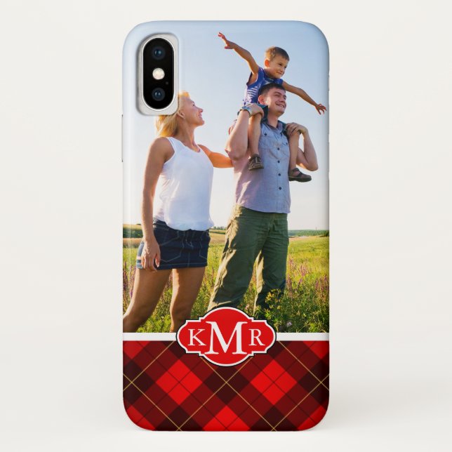 Coques Case-Mate iPhone Photo personnalisée et Monogram Wallace tartan arr (Dos)