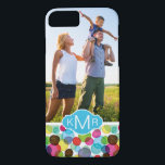 Coque Case-Mate Pour iPhone Photo personnalisée & Monogramme Bulles rondes mot<br><div class="desc">Bulles rondes sans couture enfants motif dans vectoriel © et ® Bigstock® - Tous droits réservés.</div>