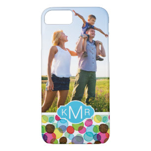 Coque Case-Mate Pour iPhone Photo personnalisée & Monogramme Bulles rondes mot