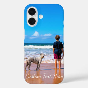 Coque Pour iPhone 16 Photo personnalisée Texte avec vos animaux Photos
