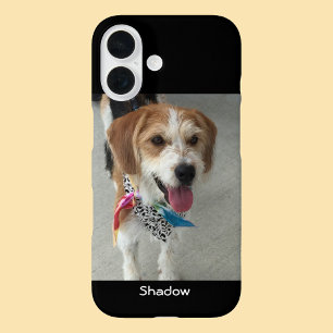 Coque Pour iPhone 16 Photo pour animaux de compagnie ou photo et nom de