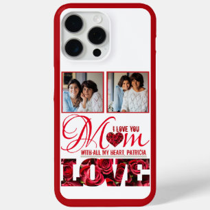 Coque Case-Mate iPhone Photo Red Heart I Love You Mom Elegant Mothers Day