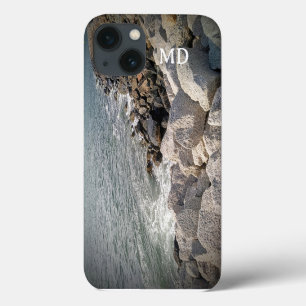 Case-Mate iPhone Case Photo Rocky Grey Atlantic Ocean Shore Initials