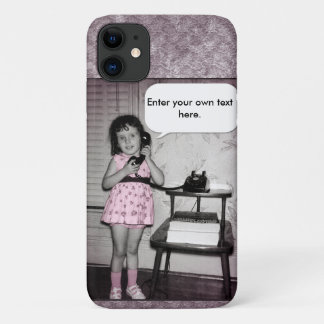 Coques Pour iPhone Photo vintage de fille sur le texte de coutume de