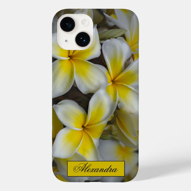 Coques Case-Mate iPhone Photographie de la Plumeria jaune florale (Verso)