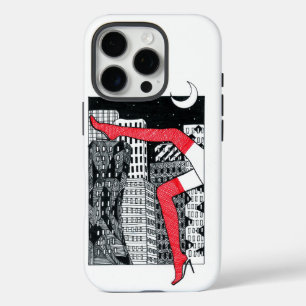 Coque iPhone 16 Pro Photographie de la ville la nuit aux lumières néon
