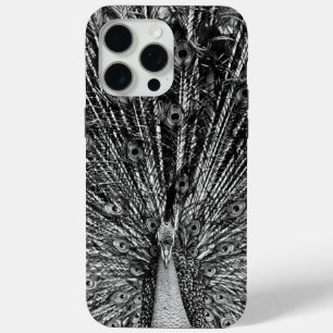 Coque Case-Mate iPhone Photographie de paon noir et blanc