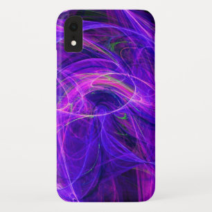 Coque Case-Mate Pour iPhone PHOTON CRAZY Abstrait Violet Bleu Fractals Fissure
