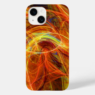 Coque Pour iPhone 14 PHOTON CRAZY Abstrait Yellow Orange Fractals
