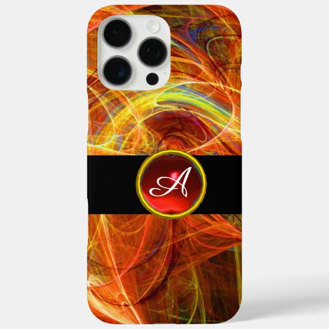 COQUES Case-Mate iPhone PHOTON FROID ROUGE RUBY GEM STONE MONOGRAM (Verso)