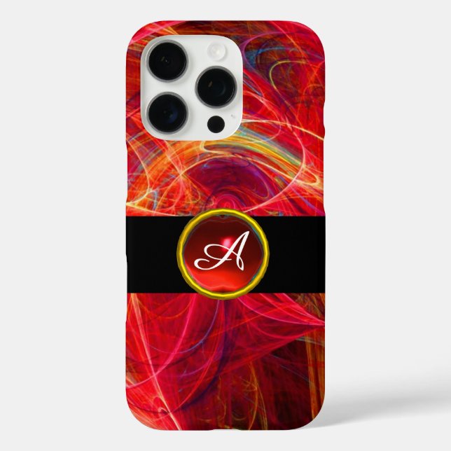 COQUES Case-Mate iPhone PHOTON FROID ROUGE RUBY GEM STONE MONOGRAM (Verso)