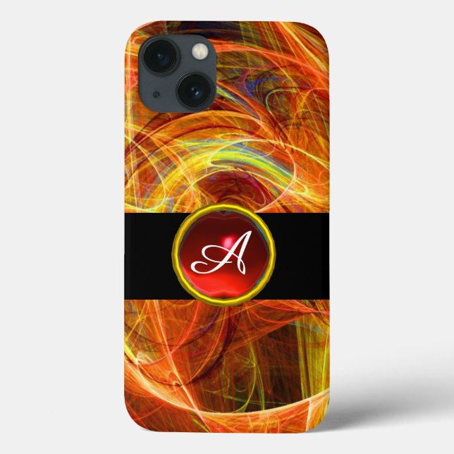 COQUES Case-Mate iPhone PHOTON FROID ROUGE RUBY GEM STONE MONOGRAM (Verso)