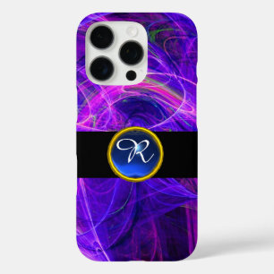 COQUE iPhone 16 PRO PHOTON FROID SAPPHIRE BLEU GEM STONE MONOGRAMME
