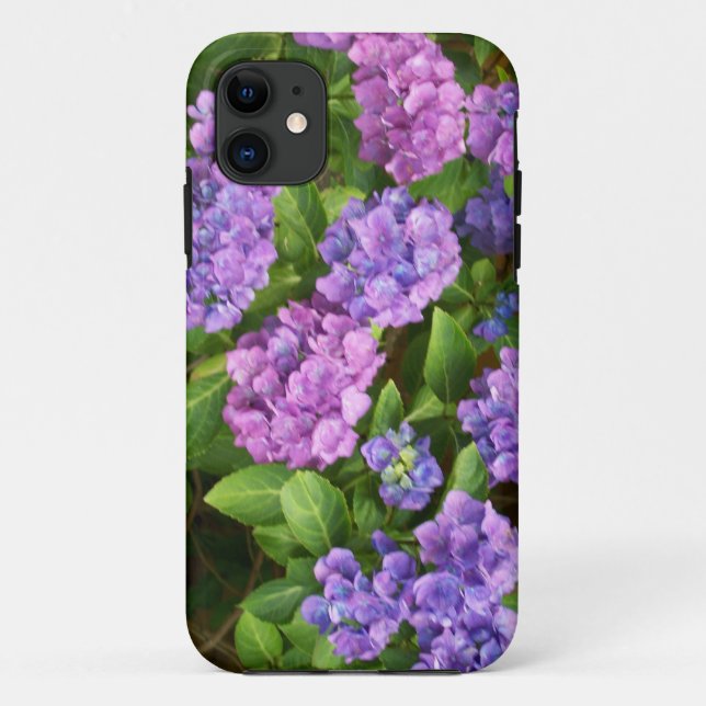 Coques Case-Mate iPhone Photos de rose, mauve et bleu Hydrangeas (Dos)