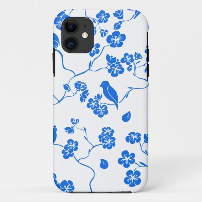 Coques Case-Mate iPhone Photos d'oiseaux, motif sans soudure, fleurs (Dos)
