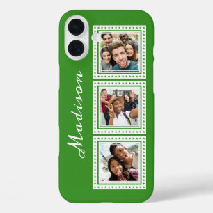 Coque Pour iPhone 16 Plus Photos personnalisées, nom et couleur des téléphon