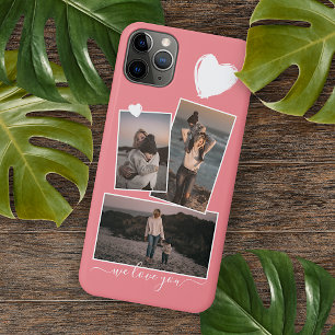 Case-Mate iPhone Case Photos personnalisés et cœur sur rose pêche blush
