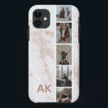 Case-Mate iPhone Case Photothèque en marbre rose Initiales personnalisée<br><div class="desc">Personnalisez avec vos propres photos et nom</div>