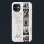 Case-Mate iPhone Case Photothèque en marbre rose Initiales personnalisée<br><div class="desc">Personnalisez avec vos propres photos et nom</div>
