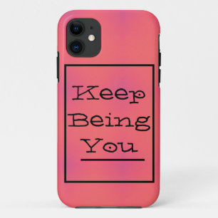 Case-Mate iPhone Case Phrase "Keep Being You", rose printanière et viole