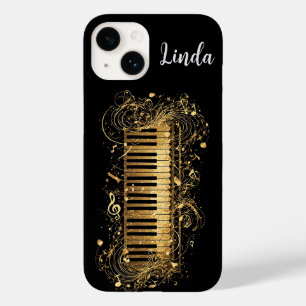 Coque Case-Mate iPhone Piano Artistique Doré et Notes de Musique
