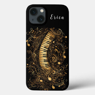 Case-Mate iPhone Case Piano artistique doré et notes de musique