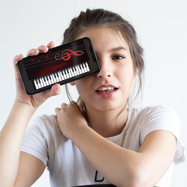 Coques Case-Mate iPhone Piano Et Rouges Treble Clef (Créateur téléchargé)