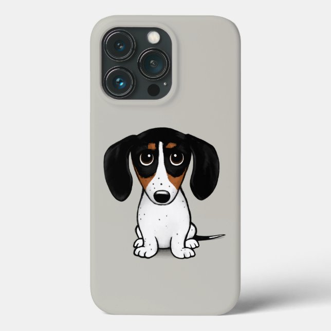 Coques Case-Mate iPhone Piebald Dachshund | Chien chiot mignon (Verso)