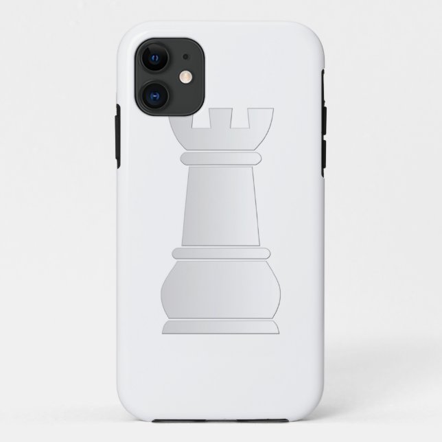 Coques Case-Mate iPhone Pièce d'échecs blanche de roche (Dos)