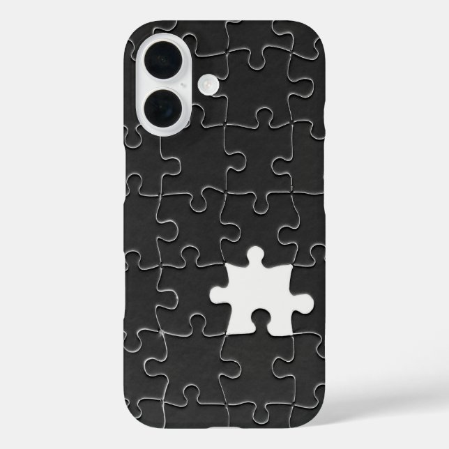Coques Case-Mate iPhone Pièce Jigsaw Puzzle manquante noir (Verso)