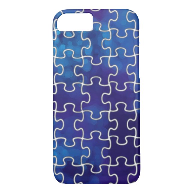 Coques Case-Mate iPhone pièces de puzzle bleu (Dos)