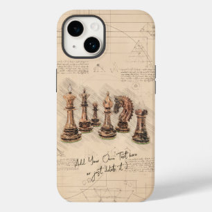 Coque Case-Mate iPhone Pièces d'échecs Croquis Vintage Art. Joueur Cadeau