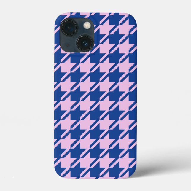 Coques Case-Mate iPhone Pied de fond rose+Motif bleu (Verso)