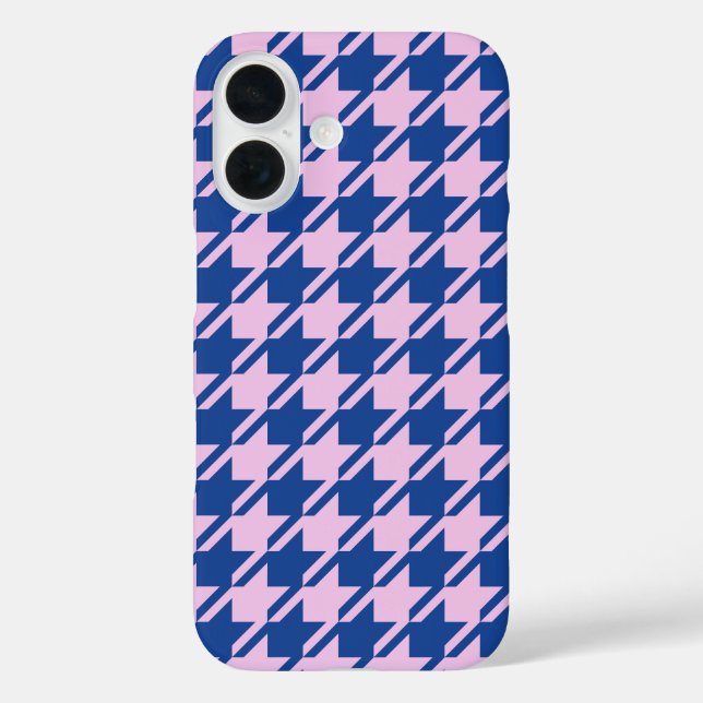 Coques Case-Mate iPhone Pied de fond rose+Motif bleu (Verso)