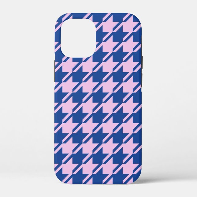 Coques Case-Mate iPhone Pied de fond rose+Motif bleu (Verso)