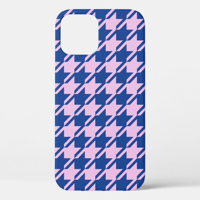 Coques Case-Mate iPhone Pied de fond rose+Motif bleu (Verso)
