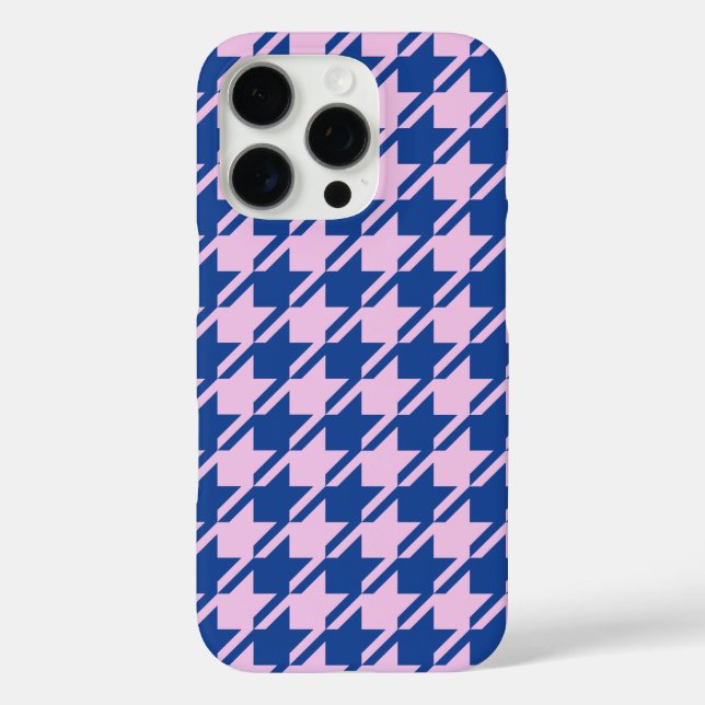 Coques Case-Mate iPhone Pied de fond rose+Motif bleu (Verso)