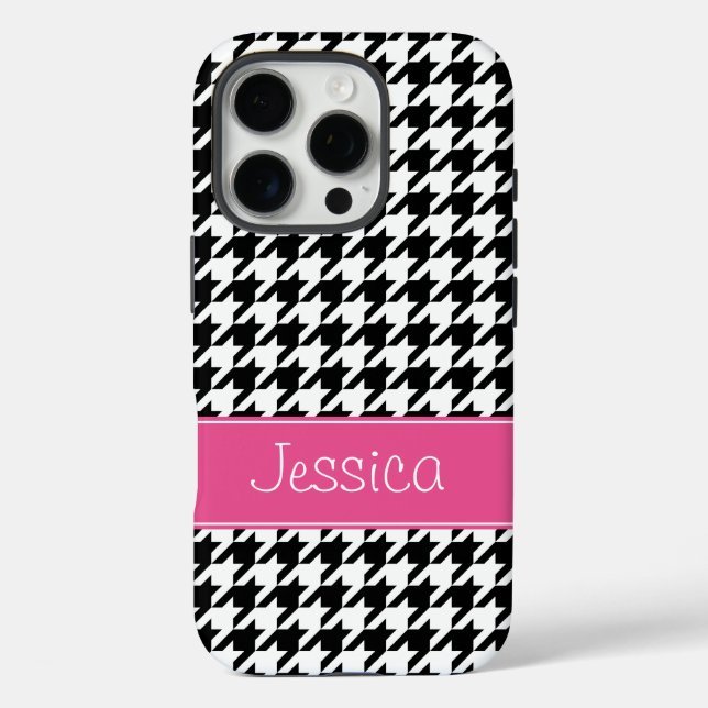 Coques Case-Mate iPhone Pied rose et noir Preppy Personnalisé (Verso)