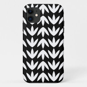 Coques Pour iPhone Pieds d'oiseaux - Blanc sur Noir