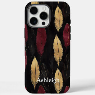 Coque iPhone 16 Pro Max Pieds d'or rouge noir