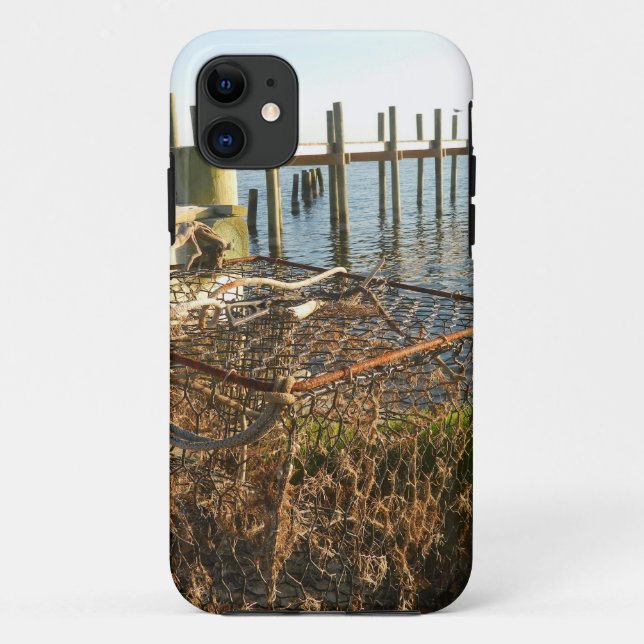 Coques Case-Mate iPhone Piège et dock de crabe au coucher du soleil (Dos)