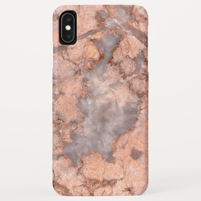 Coques Case-Mate iPhone Pierre de marbre rose avec gris (Dos)