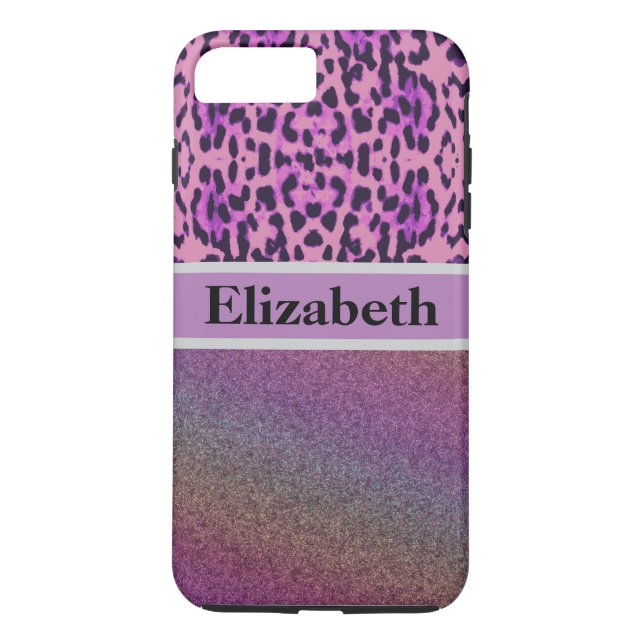 Coques Case-Mate iPhone Pierre de Parties scintillant Leopard pourpre pers (Dos)